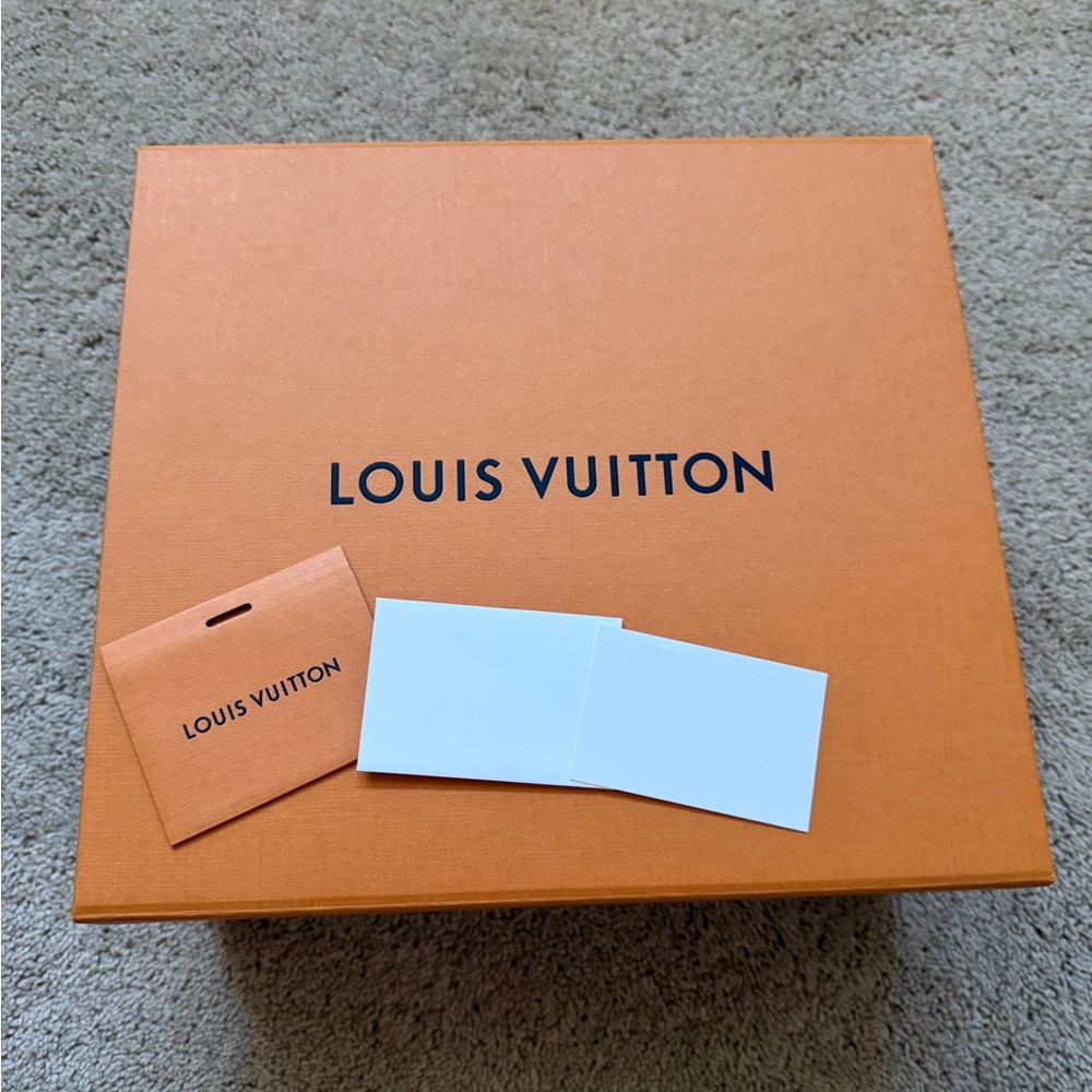 Louis Vuitton Orange Box with Small Branded Envelope and Blank White Card